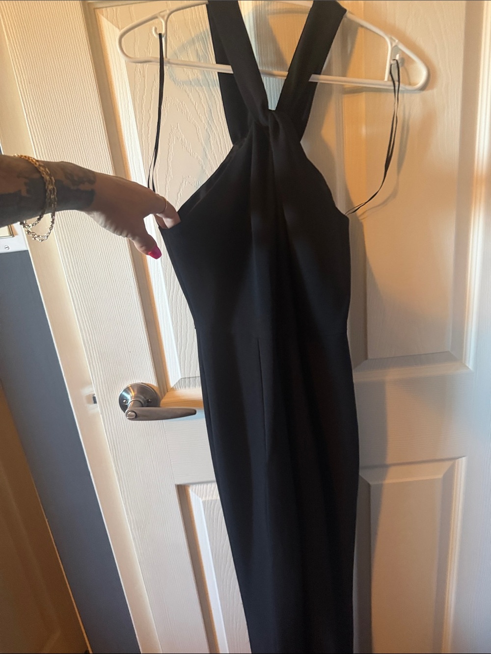 Black Halter Neck Women’s long pants romper